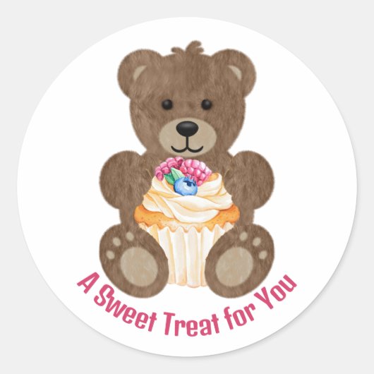 De Cupcake Beer Ronde Sticker (Voorkant)