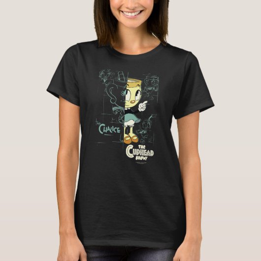De Cuphead Show Ms Chalice Halve schets T-shirt (Voorkant)