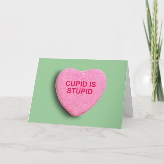 DE CUPIDO IS HET STOMME HART VAN HET SNOEP FEESTDAGEN KAART (Voorkant)