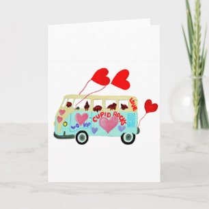 De Cupido's van de tekkel in Hun Valentijn houden Feestdagen Kaart