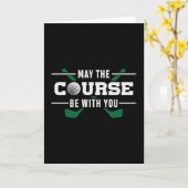 De cursus is bij je Golf Golfer Golfing Funny Kaart (Gele Bloem)