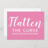 De curve afvlakken Coronaviruspandemie Roze Briefkaart (Voorkant / Achterkant)