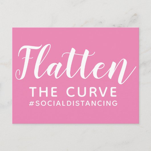 De curve afvlakken Coronaviruspandemie Roze Briefkaart (Voorkant)