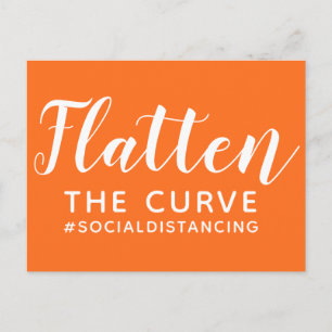 De Curve Afvlakken Oranje Bestrijd De Covid-19-pan Briefkaart