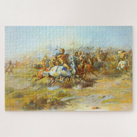 De Custer-strijd Charles Marion Russell 1903 Legpuzzel (Horizontaal)