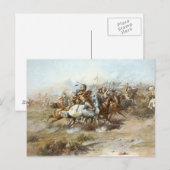 De Custer vecht tegen Charles Marion Russell Briefkaart (Voorkant / Achterkant)