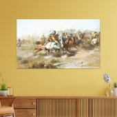 De Custer vecht tegen Charles Marion Russell Canvas Afdruk (Insitu (Woonkamer))