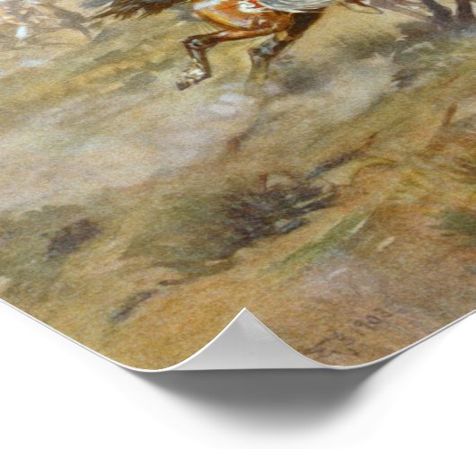 De Custer vecht tegen Charles Marion Russell Poster (Hoek)