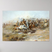 De Custer vecht tegen Charles Marion Russell Poster (Voorkant)
