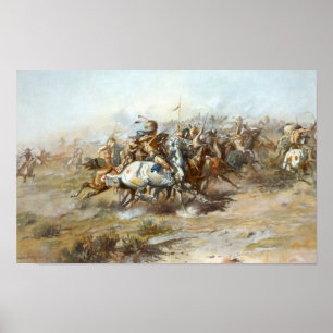 De Custer vecht tegen Charles Marion Russell Poster