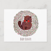 De Cute Baby Beaver Briefkaart (Voorkant)