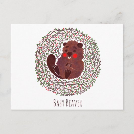 De Cute Baby Beaver Briefkaart (Voorkant)