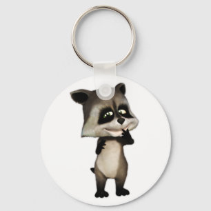 De Cute Cartoon Raccoon ligt aan de kant Sleutelhanger