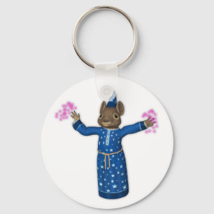 De Cute Cartoon Wizard Mouse Sleutelhanger