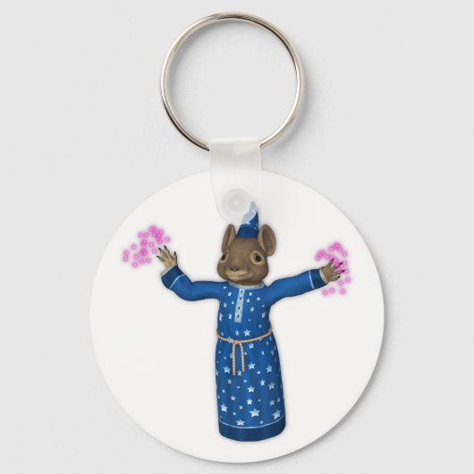 De Cute Cartoon Wizard Mouse Sleutelhanger (Voorkant)