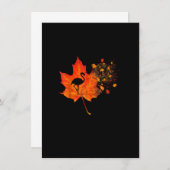 De Cute Flamingo Thanksgiving Fall Leaves Costuum Kaart (Voorkant / Achterkant)