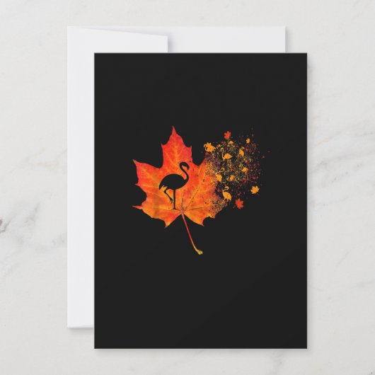 De Cute Flamingo Thanksgiving Fall Leaves Costuum Kaart (Voorkant)