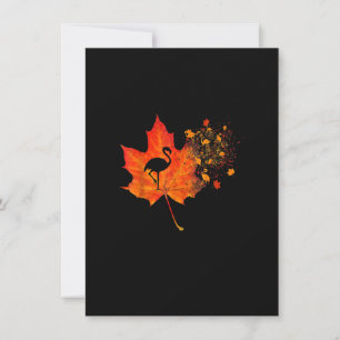 De Cute Flamingo Thanksgiving Fall Leaves Costuum Kaart