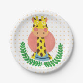 De Cute Giraffe Papieren Bordje (Voorkant)