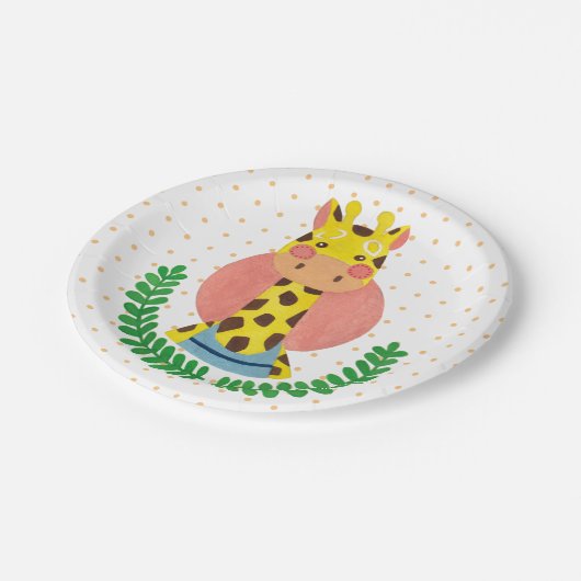 De Cute Giraffe Papieren Bordje (Gekanteld)