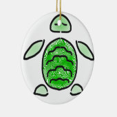 De Cute Green Zee Turtle Keramisch Ornament (Rechts)