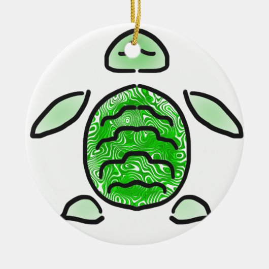 De Cute Green Zee Turtle Keramisch Ornament (Voorkant)