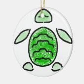 De Cute Green Zee Turtle Keramisch Ornament (Links)