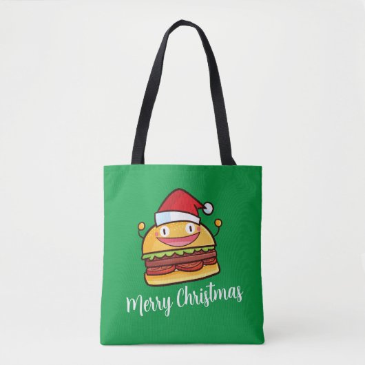 De Cute Kersthamburger-Canvas tas personaliseren (Voorkant)