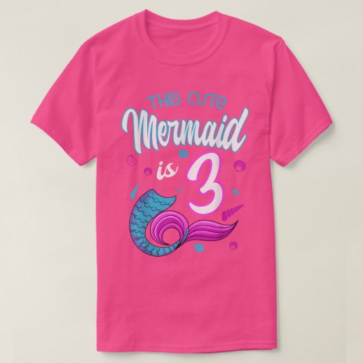 De cute mermaid is drie dagen durende feestdag, 3e t-shirt (Design voorkant)