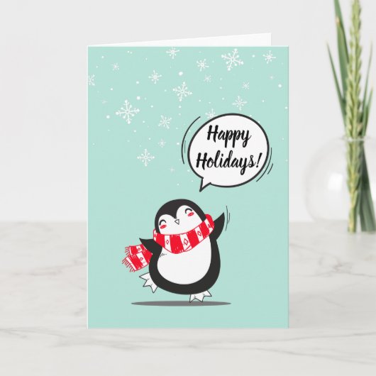 De Cute Penguin Feestdagen Kaart (Voorkant)