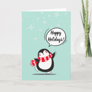 De Cute Penguin Feestdagen Kaart