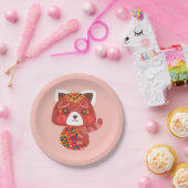 De Cute Red Panda Papieren Bordje (Feest)