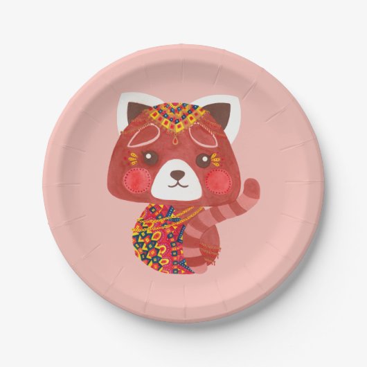 De Cute Red Panda Papieren Bordje (Voorkant)