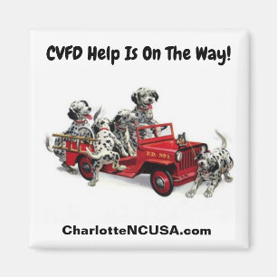 De CVFD hulp is onderweg! Dalmations Firefighters Magneet