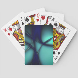 De cyaan van de gebrande munt ziet er onder helder pokerkaarten