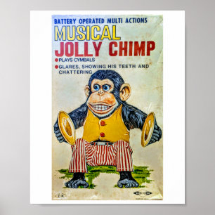De Cymbal Monkey Sticker Poster