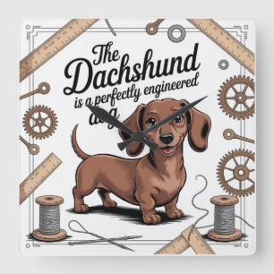 De Dachshond Is Een Perfect Ontworpen Hond Vierkante Klok