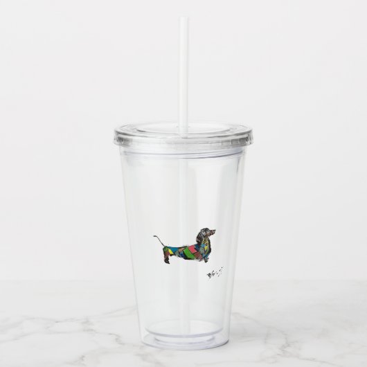 De Dachshund Acryl Tumbler Acryl Drinkbeker (Voorkant)