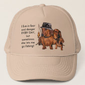 De Dachshund Fisherman Trucker Pet (Voorkant)