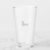 De Dachshund glazen beker 16 oz. (Achterkant)