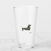 De Dachshund glazen beker 16 oz. (Voorkant)