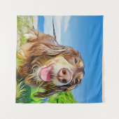 De Dachshund is een perfect geconstrueerde Dog Xma Wandkleed (Voorkant (horizontaal))