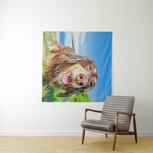 De Dachshund is een perfect geconstrueerde Dog Xma Wandkleed (In Situ (horizontaal))