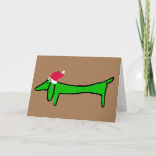 De Dachshund voor kerstfeestkaart Feestdagen Kaart