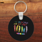 De dag dat de kleurpotloden stoppen met verjaardag sleutelhanger (Voorkant)