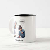 De dag dat de verpleegkundige tweekleurige koffiemok (Voorkant links)