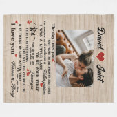 De dag dat ik je ontmoette gepersonaliseerde aange fleece deken (Voorkant (Horizontaal))