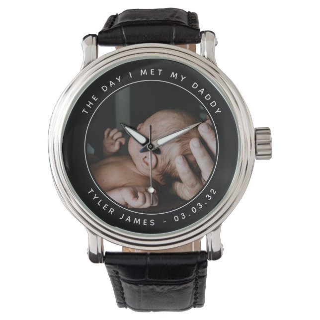 De dag dat ik mijn vaders foto eerste Vaderdag ont Horloge (Voorkant)