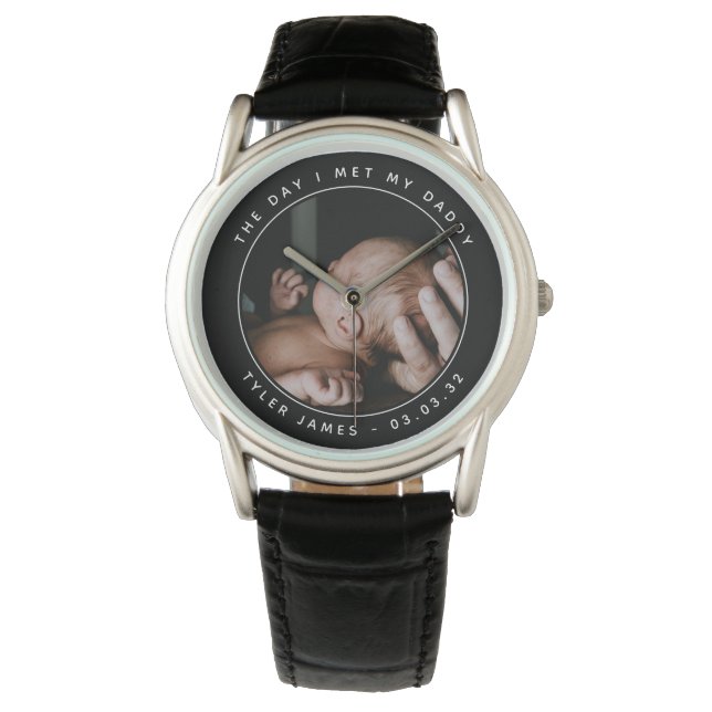 De dag dat ik mijn vaders foto eerste Vaderdag ont Horloge (Voorkant)