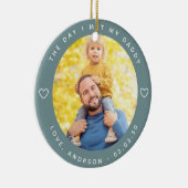 De dag dat ik mijn vaders foto eerste Vaderdag ont Keramisch Ornament (Rechts)